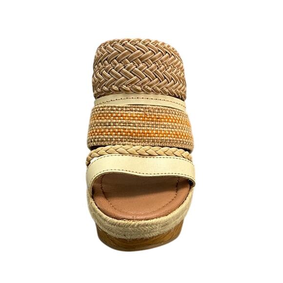 Lucky Brand Mika Peach Open Toe Strappy Mule  4" Platform Chunky Heel Women 9.5 - Picture 3 of 9